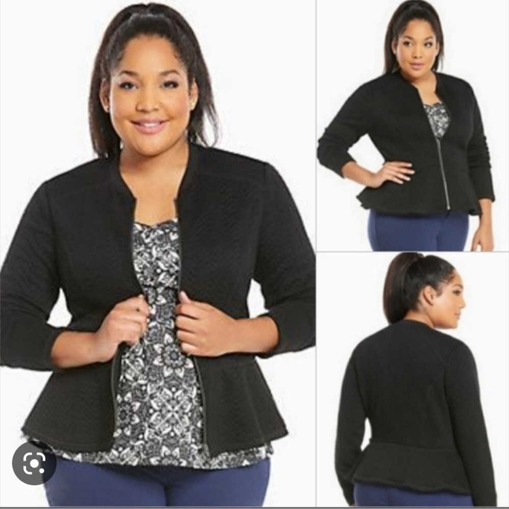 Torrid Black Chevron Pattern Jacket